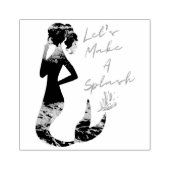 Laten we een plash Mermaid Wood Art Stamp maken Rubberstempel (Afrduk)