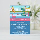 Laten we een plons maken! Water Park verjaardagsfe Kaart (Staand voorkant)