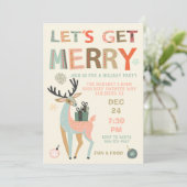 Laten we een prettige feestdag kerstfeestdag krijg kaart (Staand voorkant)