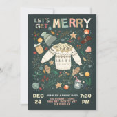 Laten we een prettige feestdag kerstfeestdag krijg kaart (Voorkant)