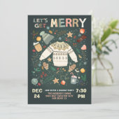 Laten we een prettige feestdag kerstfeestdag krijg kaart (Staand voorkant)