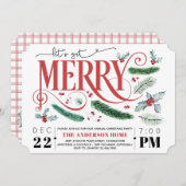 Laten we een prettige feestdag kerstfeestelijke ui kaart (Voorkant / Achterkant)