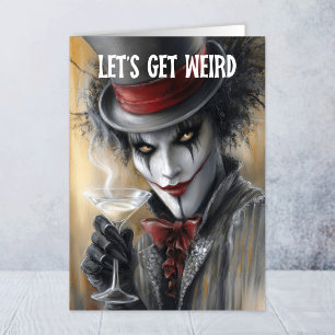 Laten we een rare clown-verjaardagskaart krijgen kaart