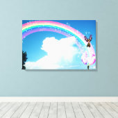 Laten we een regenboog maken canvas afdruk (Insitu (Houten vloer))