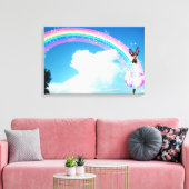 Laten we een regenboog maken canvas afdruk (Insitu (Woonkamer))