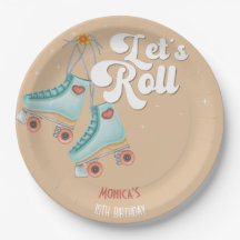 Laten we een retro roller skate verjaardagsfeestje