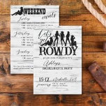 Laten we een rowdy cowgirl-feest halen. kaart<br><div class="desc">Laten we rowdy cowgirl uitnodigen sjabloon met weekendevenementen achterin.</div>