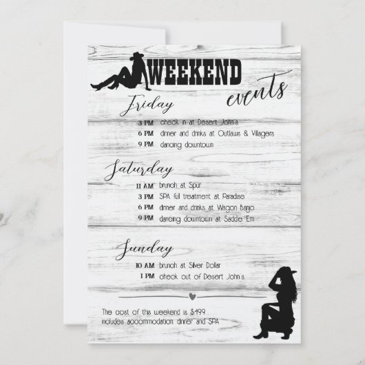 Laten we een rowdy cowgirl-feest halen. kaart (Achterkant)