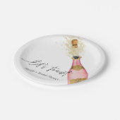 Laten we een roze bruidsdouche toasten papieren bordje (Gekanteld)