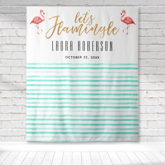 Laten we een Roze Bruidsdouchechtergrond voor Flam Wandkleed