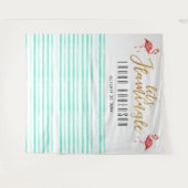 Laten we een Roze Bruidsdouchechtergrond voor Flam Wandkleed (Voorkant (horizontaal))