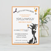 Laten we een schaamte getuige Halloween Birthday P Kaart (Staand voorkant)