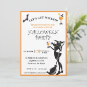 Laten we een schande heks-halloween-feest krijgen kaart (Staand voorkant)