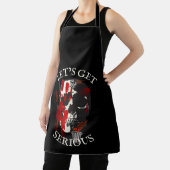 Laten we een serieuze schedel nemen schort (Insitu)