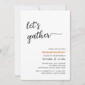 Laten we een simpel Thanksgiving diner Kaart (Voorkant)