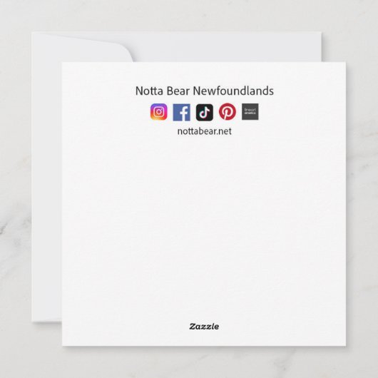 Laten we een sneeuwpop maken Newfoundlandse puppy Feestdagenkaart (Achterkant)