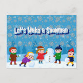 Laten we een sneeuwpop Schattige maken Feestdagenkaart (Voorkant)