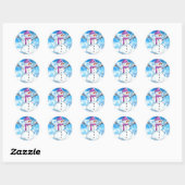 Laten we een Snowman bouwen Ronde Sticker (Vel)