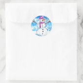 Laten we een Snowman bouwen Ronde Sticker (Tas)