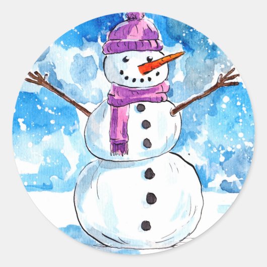 Laten we een Snowman bouwen Ronde Sticker (Voorkant)