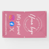 Laten we een sociale media website maken Aangepast Spandoek (Horizontaal)