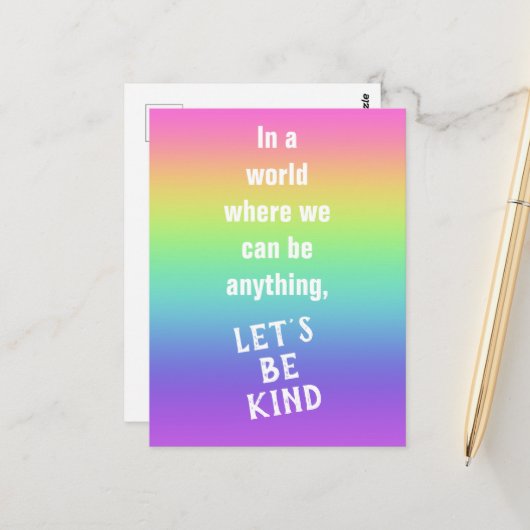 Laten we een soort regenbooggradiënt Briefkaart zi (Voorkant / Achterkant in situ)