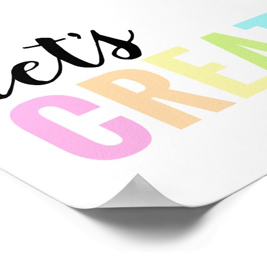 Laten we een speelkamer creëren Pastel Regenboog Poster (Hoek)