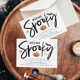 Laten we een spektachtige moderne halloween party  kaart