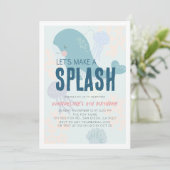 Laten we een Splash Blue Whale verjaardag maken Kaart (Staand voorkant)