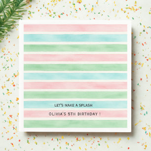 "Laten we een splash maken   Roze Blauw Groene Wat Servet