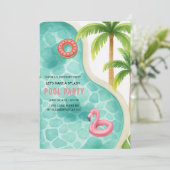 Laten we een Splash Pool Party Kinderverjaardag ma Kaart (Staand voorkant)