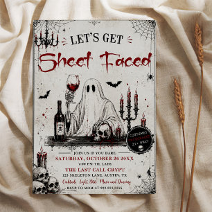 Laten we een spook Halloween-feest geven Kaart