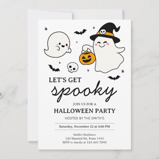 Laten we een spookachtig Halloween feestje geven Kaart (Voorkant)