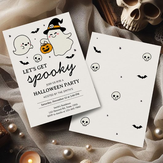 Laten we een spookachtig Halloween feestje geven Kaart