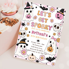 Laten we een spookachtig leuk kinder Halloween ver Kaart