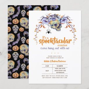 Laten we een spookachtige Halloween baby shower ho Kaart