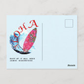 Laten we een surfplank strand verjaardagsfeest sur briefkaart (Achterkant)