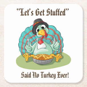 Laten we een Thanksgiving-feestdag in Turkije krij Kartonnen Onderzetters