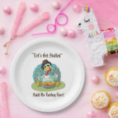 Laten we een Thanksgiving-feestdag in Turkije krij Papieren Bordje (Feest)