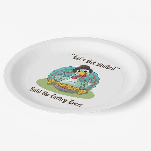 Laten we een Thanksgiving-feestdag in Turkije krij Papieren Bordje (Gekanteld)