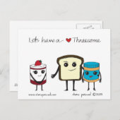 Laten we een triootje hebben! briefkaart (Voorkant / Achterkant)