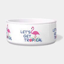 Laten we een tropische flamingo leuk hondje kat on