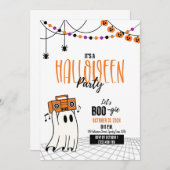 Laten we een uitnodiging voor een Halloween-feest  (Voorkant / Achterkant)