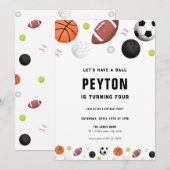 Laten we een uitnodiging voor een sportverjaardag  (Voorkant / Achterkant)