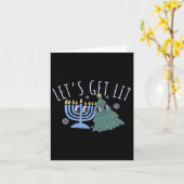 Laten we een verlichte kerstmatch van Chanoeka kri Kaart (Gele Bloem)