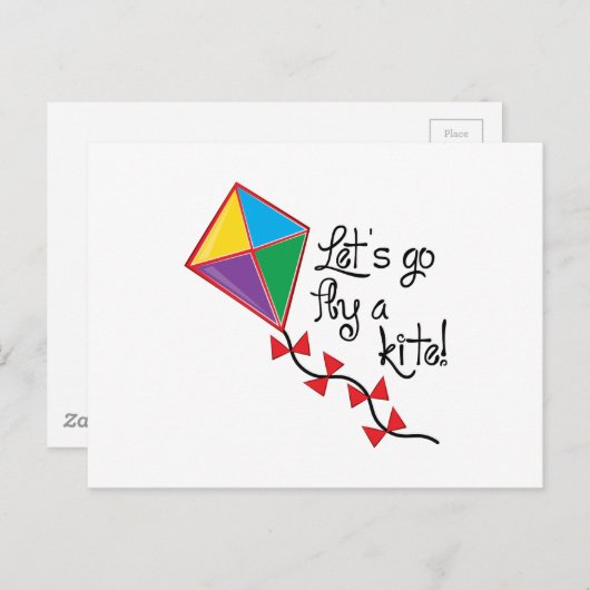 Laten we een vlieger maken briefkaart (Voorkant / Achterkant)