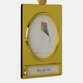 Laten we een vlieger vliegen verguld banner ornament (Rechts)