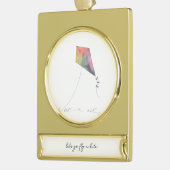 Laten we een vlieger vliegen verguld banner ornament (Links)