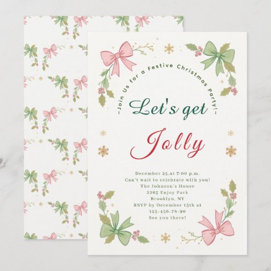 Laten we een vrolijk, grillig kerstfeest krijgen feestdagenkaart (Voorkant / Achterkant)