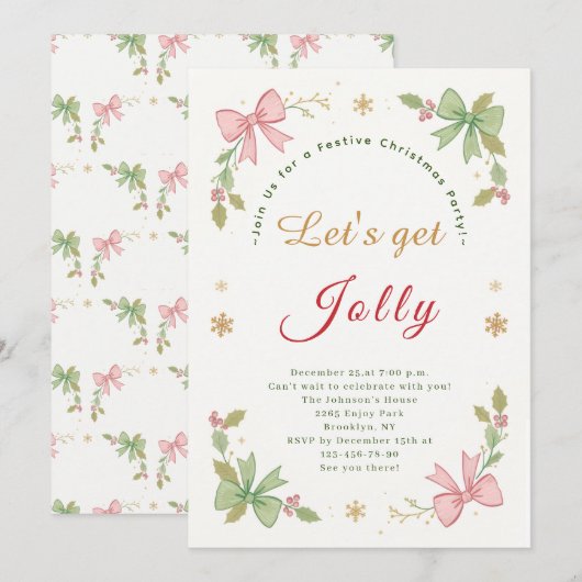 Laten we een vrolijk, grillig kerstfeest krijgen feestdagenkaart (Voorkant / Achterkant)